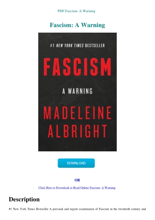 PDF Fascism A Warning