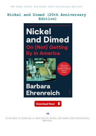 PDF Books Nickel and Dimed (20th Anniversary Edition)