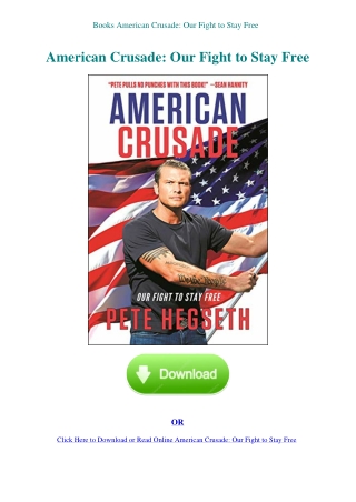 Books American Crusade Our Fight to Stay Free