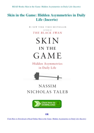READ Books Skin in the Game Hidden Asymmetries in Daily Life (Incerto)