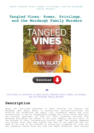 Books Tangled Vines Power  Privilege  and the Murdaugh Family Murders