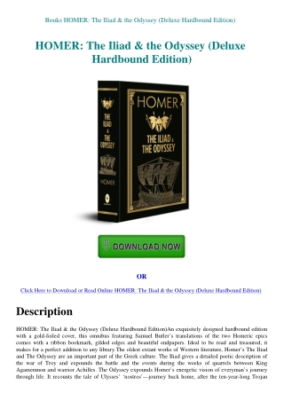 Books HOMER The Iliad & the Odyssey (Deluxe Hardbound Edition)