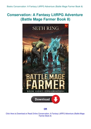 Books Conservation A Fantasy LitRPG Adventure (Battle Mage Farmer Book 8)