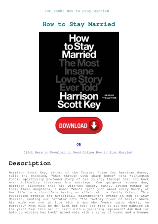 PDF Books How to Stay Married