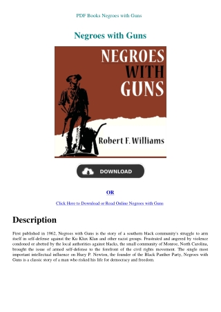PDF Books Negroes with Guns