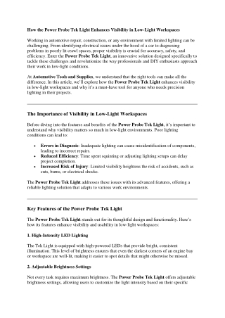 Power Probe Tek Light