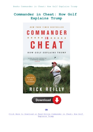 Books Commander in Cheat How Golf Explains Trump