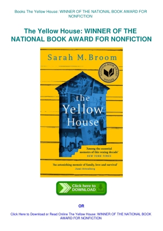 Books The Yellow House WINNER OF THE NATIONAL BOOK AWARD FOR NONFICTION