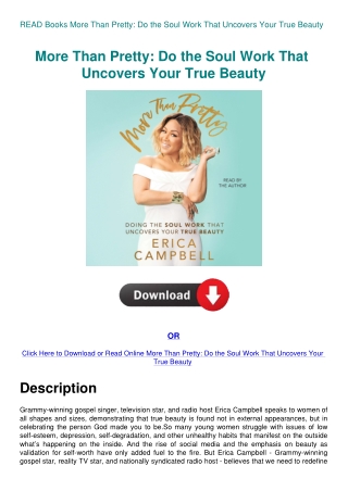 READ Books More Than Pretty Do the Soul Work That Uncovers Your True Beauty