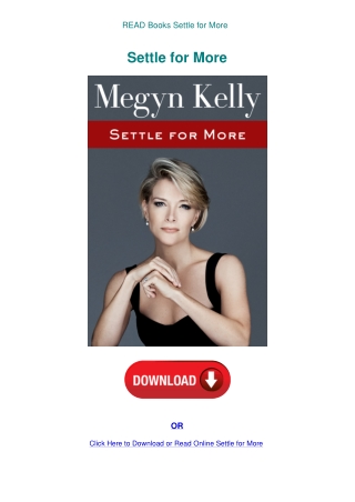 READ Books Settle for More