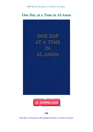 PDF Books One Day at a Time in Al-Anon