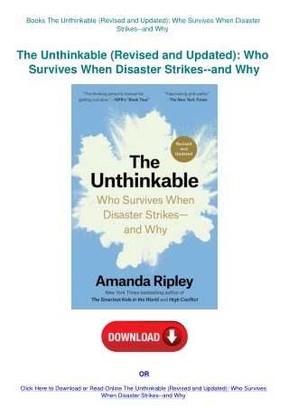 Books The Unthinkable (Revised and Updated) Who Survives When Disaster Strikes--and Why