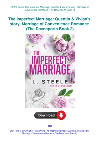 READ Books The Imperfect Marriage Quentin & Vivian's story. Marriage of Convenience Romance (The Dav