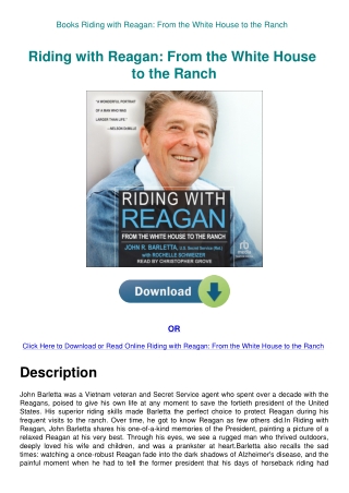 Books Riding with Reagan From the White House to the Ranch