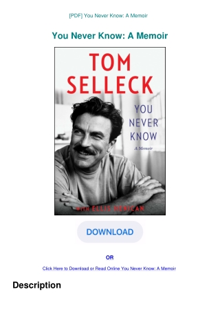 [PDF] You Never Know A Memoir