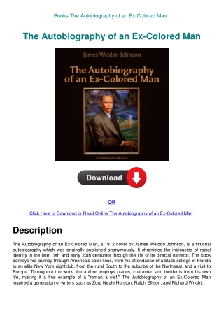 Books The Autobiography of an Ex-Colored Man