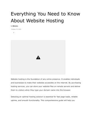 Everything You Need to Know About Website Hosting