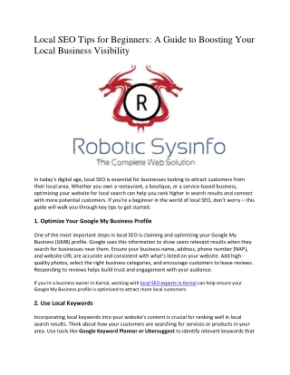 Local SEO Tips for Beginners