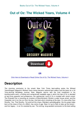 Books Out of Oz The Wicked Years  Volume 4