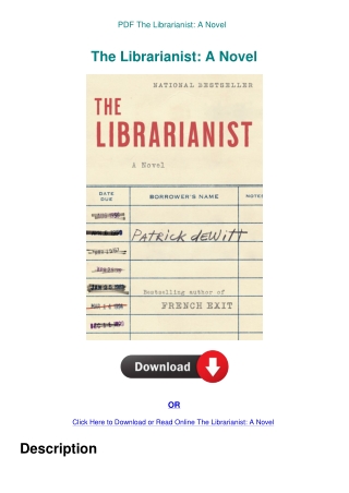 PDF The Librarianist A Novel