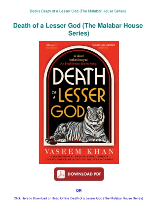 Books Death of a Lesser God (The Malabar House Series)