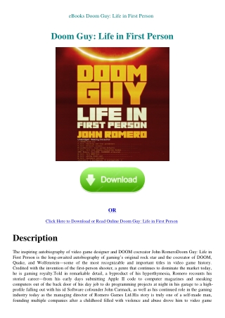eBooks Doom Guy Life in First Person