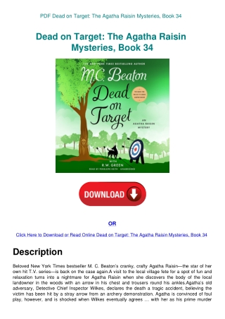 PDF Dead on Target The Agatha Raisin Mysteries  Book 34