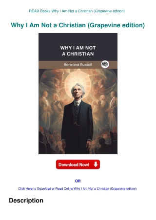 READ Books Why I Am Not a Christian (Grapevine edition)