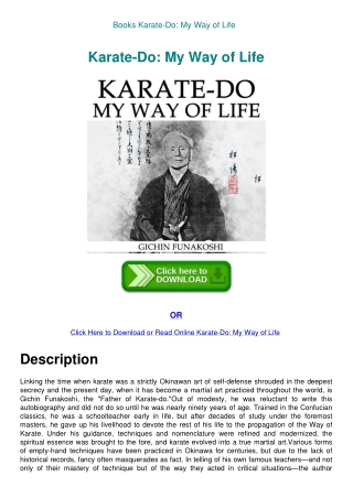 Books Karate-Do My Way of Life