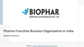 Pharma Franchise Business Organization in India - Biophar Lifesciences