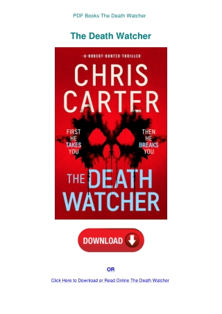PDF Books The Death Watcher