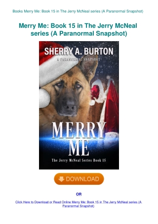 Books Merry Me Book 15 in The Jerry McNeal series (A Paranormal Snapshot)