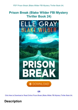 PDF Prison Break (Blake Wilder FBI Mystery Thriller Book 24)