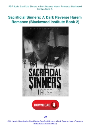 PDF Books Sacrificial Sinners A Dark Reverse Harem Romance (Blackwood Institute Book 2)