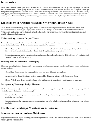 **Landscapers in Arizona: Matching Style with Climate Needs**