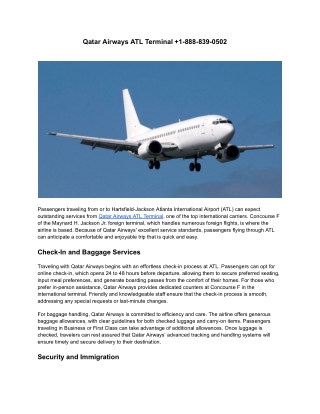 Qatar Airways ATL Terminal