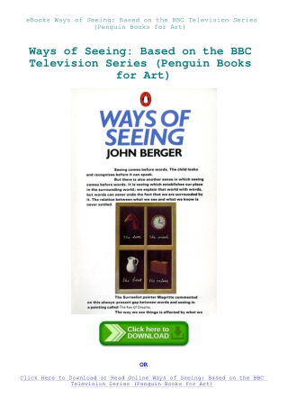 eBooks Ways of Seeing Based on the BBC Television Series (Penguin Books for Art)