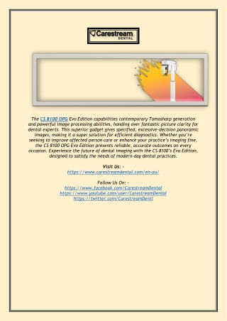 CS 8100 OPG Evo Edition: Advanced Imaging with Tomosharp Technology
