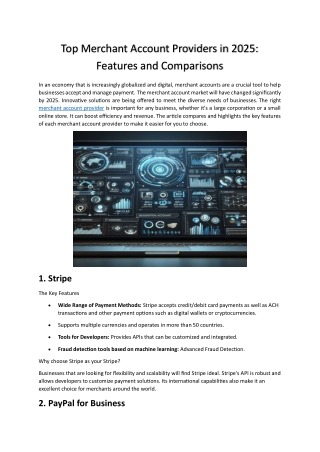 merchant accont providers