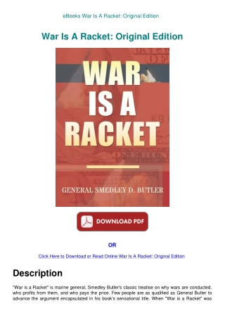 eBooks War Is A Racket Original Edition