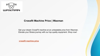 Crossfit Machine Price  Waxman