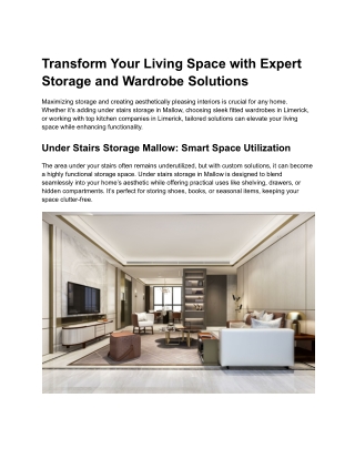 Transform Your Living Space with Expert Storage and Wardrobe Solutions