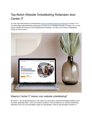 Top-Notch Website Ontwikkeling Rotterdam door Center IT