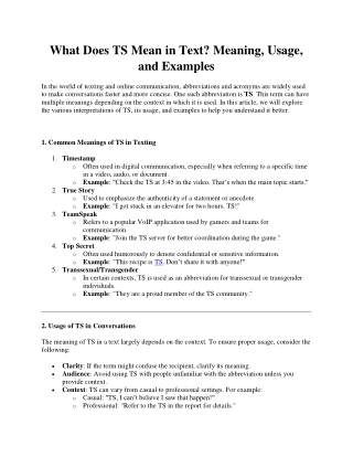 What Does TS Mean in Text? Meaning, Usage, and Examples