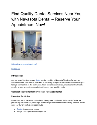 Find Quality Dental Services Near You with Navasota Dental – Reserve Your Appointment Now!