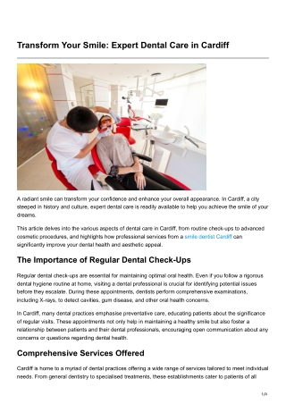 Transform Your Smile Expert Dental Care in Cardiff