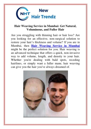 Hair Weaving Service in Mumbai Get Natural Voluminous, and Fuller Hair