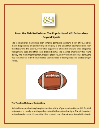 From the Field to Fashion: The Popularity of NFL Embroidery Beyond Sports