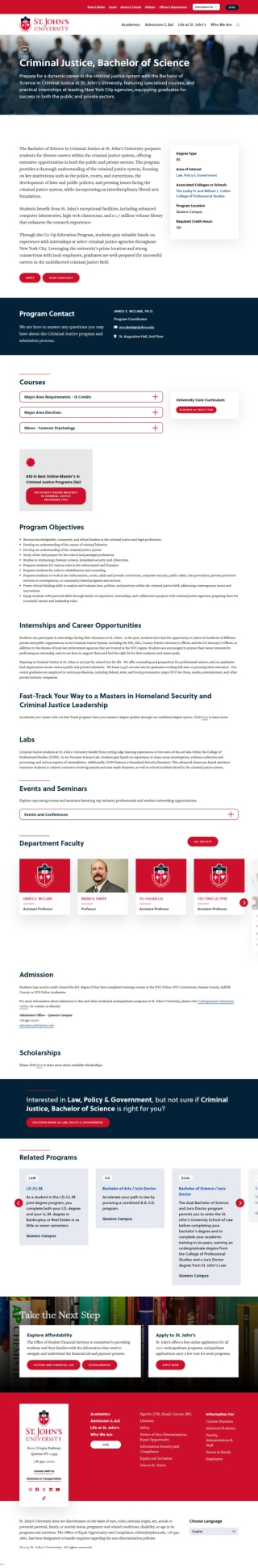 In Person Criminal Justice Program