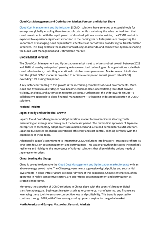 Cloud Cost Management and Optimization Market Forecast and Market Share